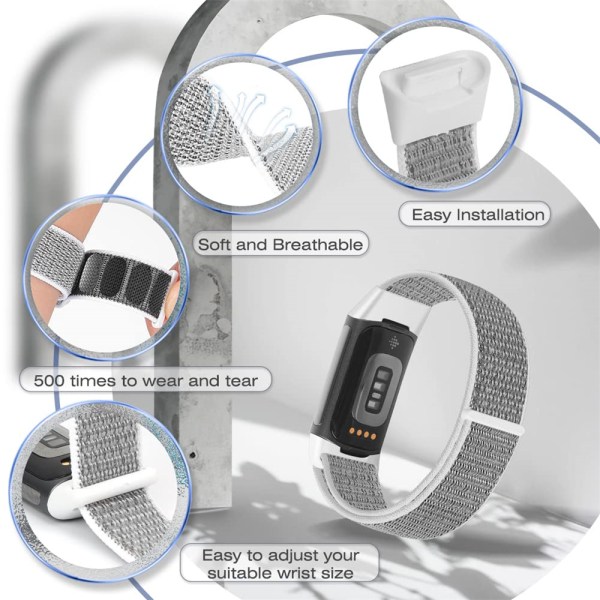 Ersättande Sport Loop Watch Rem för Fitbit Charge 5 Nylon Yellow