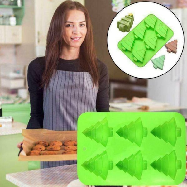 Juletræ Silikoneform Chokolade Kage Bagning Bageforme green