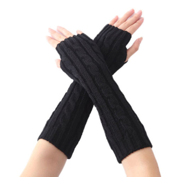 Mode Allround Populära Långa Rör Twist Halvfingerhandskar light grey