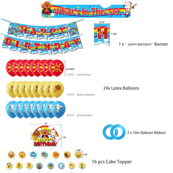Birthday Party Supplies Rainbow Friends Dekor Cupcake Toppers