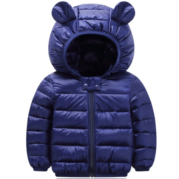 Barnjacka med huva för pojkar och flickor, dragkedja, snöoverall, ytterkläder navy 120cm