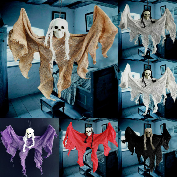 12'' Halloween Spooky Party Hängande Dekorationer Skelettrekvisita purple