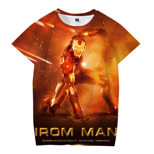 Avengers Boy 3D- printed T-shirt Kortärmad Sommar Casual D 130cm