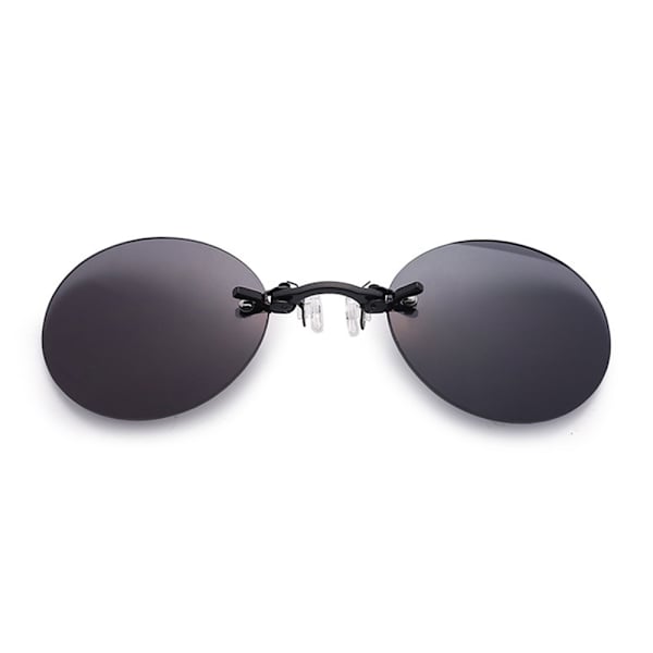 Miesten Klipsi Nenä Retro Pyöreät Lasit Elokuva Matrix Morpheus Kehyksettömät Black grey