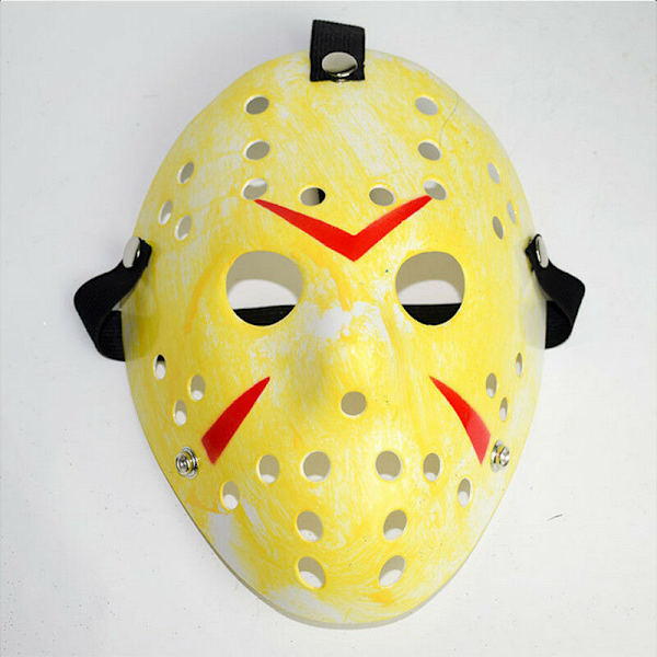 Halloween-fest Jason Vorhees malet hockeymaske All White