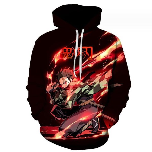 Pojkar Barn 3D Anime Demon Slayer Hoodie Jumper Tröja Toppar C 140cm