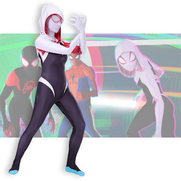 Kvinnors Ghost Spider Kostym Gwen Stacy Spider-man Halloween Cosplay Maskeraddräkt 160cm