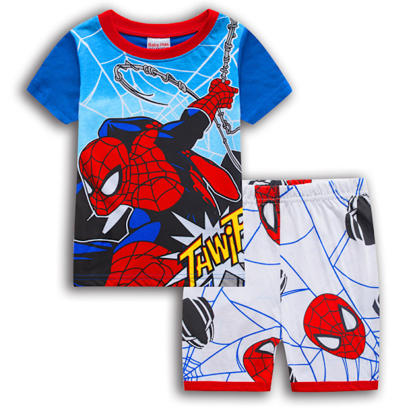 Spider-Man Pyjamas för Små Pojkar Grafisk Kortärmad Topp & Shorts Sovkläder Set Hemmakläder Pyjamas #2 95cm