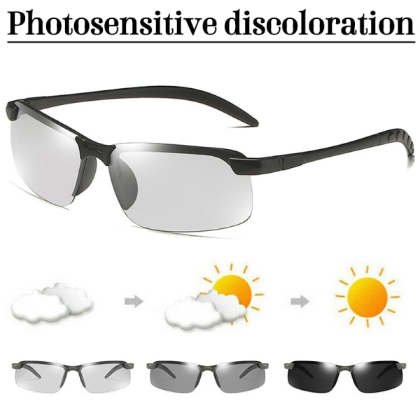 3-pack Herrar Körning Golfglasögon UV400 Lins Polariserad Solglasögon Black Frame Photochromic Lenses