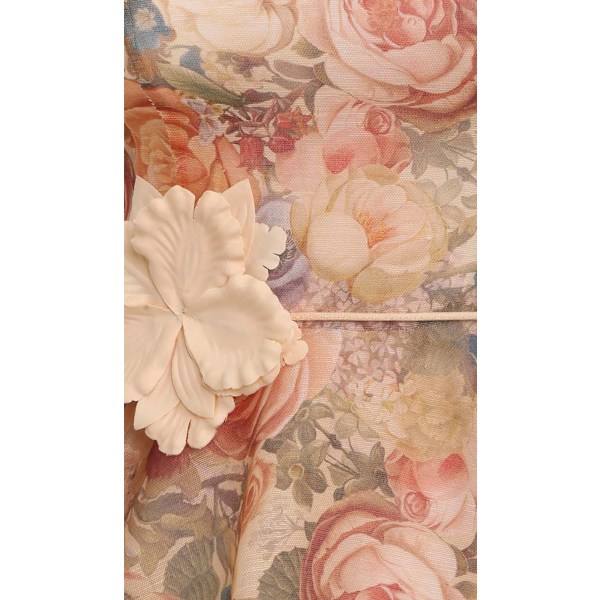 LUMINOSITY LIFTOFF FLOWER MINI Kjole Dame Kjole Mode Temperament Stand Up Krave Ferie Retro A-Linje Trykt Kort Kjole Apricot L