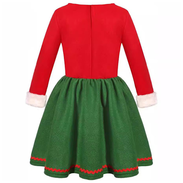 Jultomte Kostym för Vuxna, Pojkar, Flickor, Grön Elf Cosplay Klänning, Hatt, Strumpor, Set för Kvinnor, Nyår, Julfestkläder Girls M