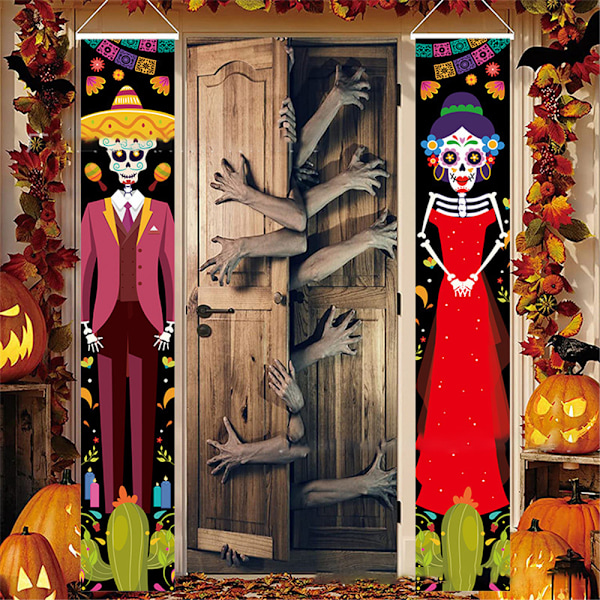 Halloween-pariverho-bannerikoriste ulkokäyttöön, riippuva kyltti A