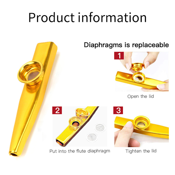 LovesTown Flerfarget Metall Kazoo Metalliske Leker Instrumenter