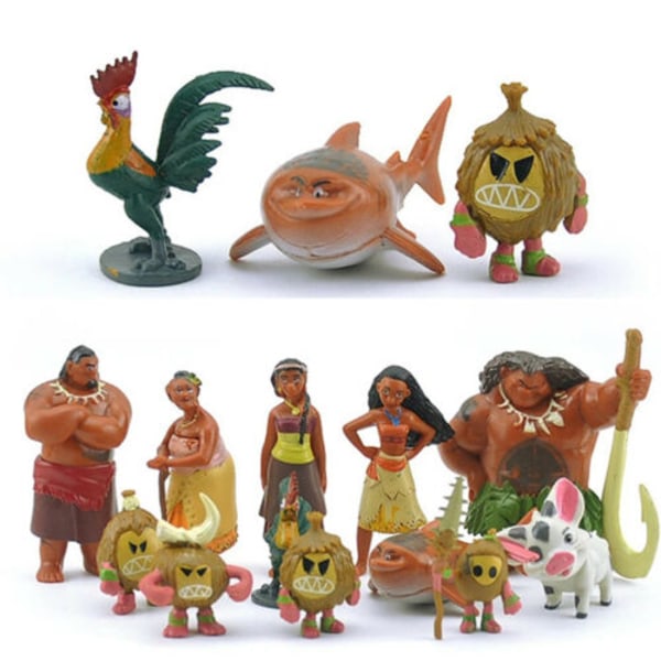 Kop 12st Moana Figurer Cake Topper Maui Pua Heihei Leksaker Barnpresenter Moana Family Fyndiq