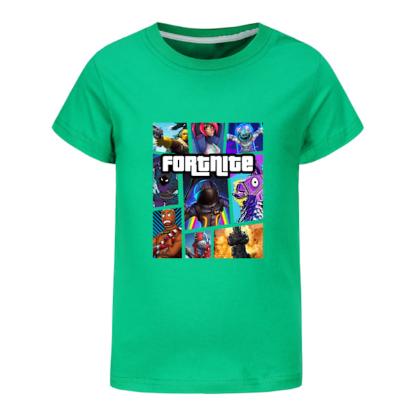 F0rtnite Pojkar T-shirt Sommar T-shirt Topp Barn Kortärmad Green 130cm