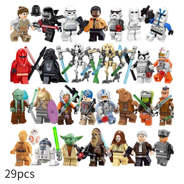29 st Star Wars Byggklossar Minifigurer Vader Jedi Leksak