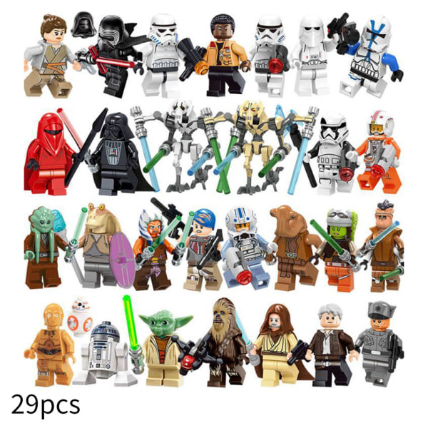 29 stk. Star Wars Byggeklods Minifigurer Vader Jedi Legetøj