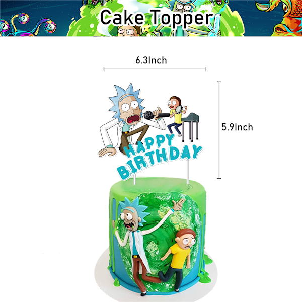 Rick And Morty-tema Bursdagsballonger Dekor Banner for Barn