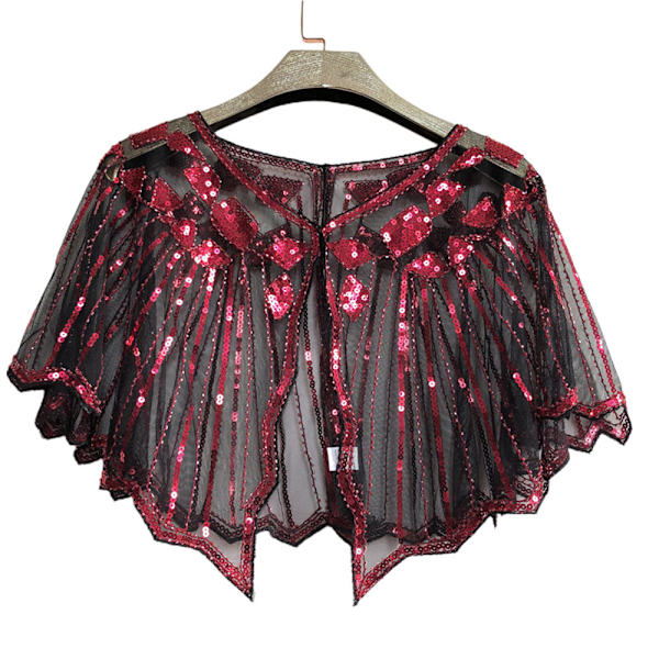 1920-tals Damfestkläder Cosplay Kostym Sjal Wraps Sekvenskvällskåpa Black red