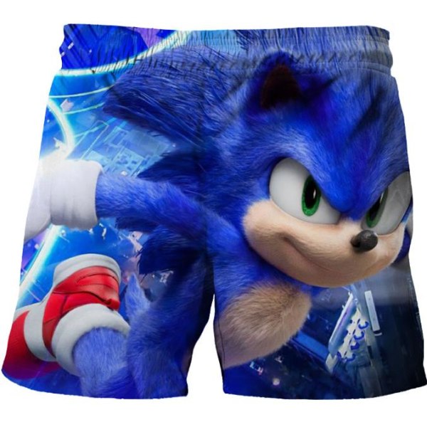 Pojkars 3D Sonic the Hedgehog Baddräktsshorts Sommar Strand Shorts Present D 120cm