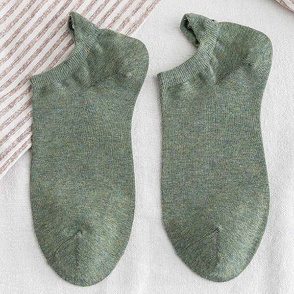 3/5/10 par Funny Broderade Båtsockor På Häl 10 Färger white 10PCS