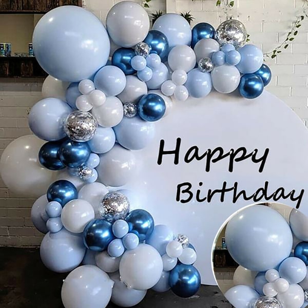 Blå ballonger ballonger set födelsedag bröllop grattis på födelsedagen part dekoration bule