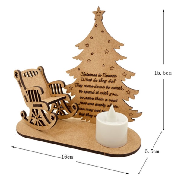 Jul trä prydnad bordsskiva dekorationer ljusstake