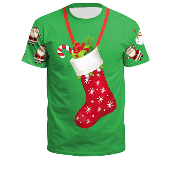 Jul-tema T-shirt med Rund Hals - Vinter & Fritid F 3XL