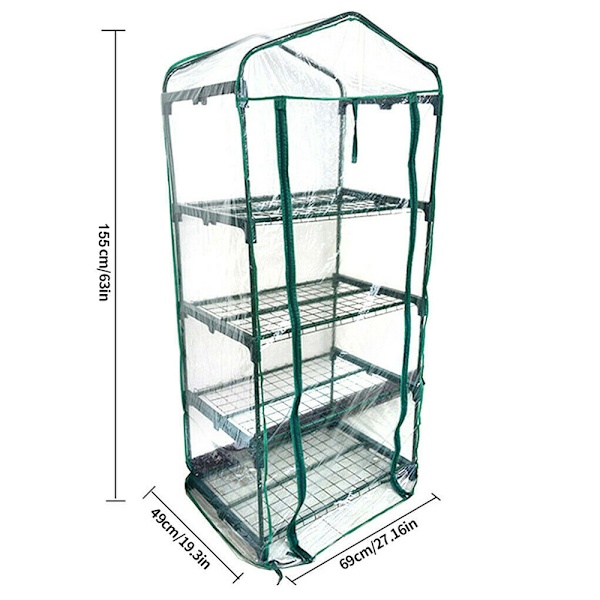 Mini Växthus Balkong Folie Växthus Inomhus Växthus Utan Växt Hylla 155*49*69cm