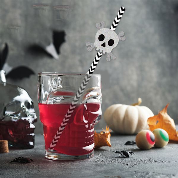 24 kpl Halloween-kurpitsa-aavepillit kertakäyttöiset pillit juhlapöytätarvikkeet Eyeball