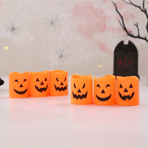 6 stk./sæt Halloween batteridrevne lys, LED Halloween lys, Halloween borddekoration til hjemmefester