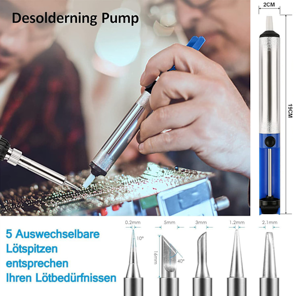 Lödkolvssats 60W 15 delar, 180~500°C/356~932°F Omkopplingsbar, Brandmålning Portabel Elektrisk, Brandmålningssats, För Trä/Lädergravering