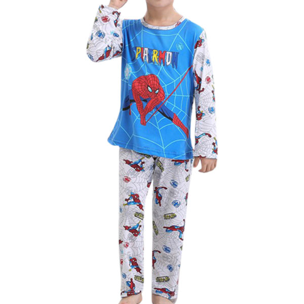 Barnens avslappnade bekväma långärmade hemmaplagg pyjamas med tecknade motiv Spiderman 110-116cm