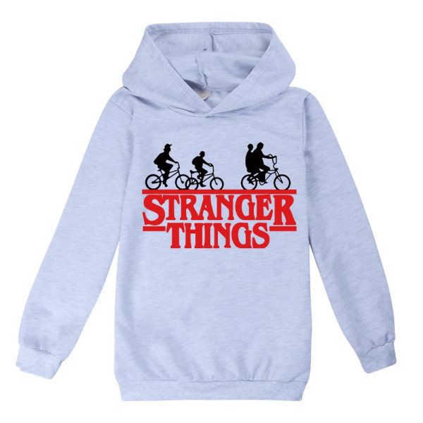 Stranger Things Långärmad T-shirt Hoodie med rund hals Grey 160cm