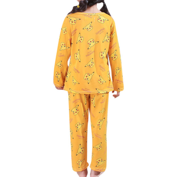 Barn Casual Bekväm långärmad pyjamas tecknad film yellow 92-98cm