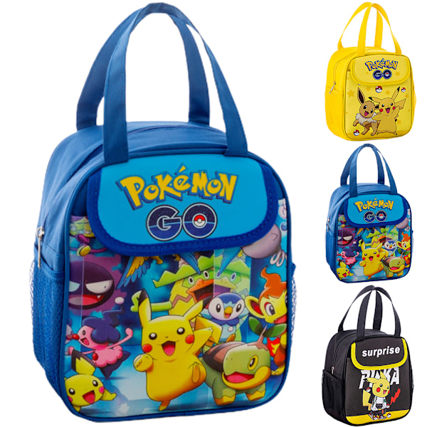 Barn Bärbar Cartoon Studenter Lunchbag Lunchlådor Isolerad Lunchväska Skola Picknicklåda Black