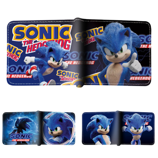 Hot Short Bi-Fold Pung Sonic Tegnebog Kortholder PU C