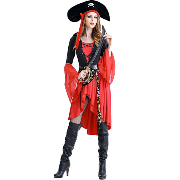 Halloween Piratkaptajn Kostume til Voksne til Kvinder M