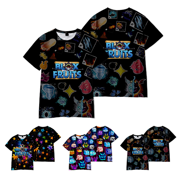 Blox Fruits Barn Pojkar Flickor Kortärmad T-shirt Toppar Sommarblus Bas T-shirts A 140cm