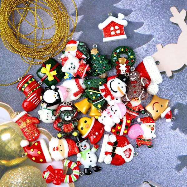 Miniatyrjulgranspynt Små Hartsjulgranspynt för Miniatyrjulgransdekorationer 30 st 30PCS