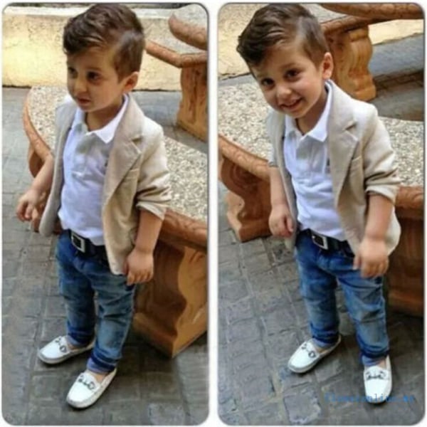 3 ST Kid Baby Pojkar Skjorta Kappa Jeansbyxor Gentleman Outfit