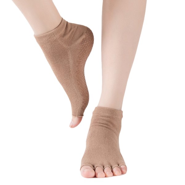 3/5 par Praktiska och Hållbara Dansstrumpor med Halkskydd i 5 Färger beige 3PCS