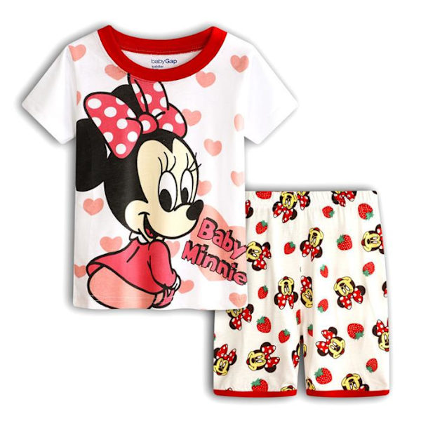 Barnens Disney Pyjamas Set med Kortärmad T-shirt och Shorts för Pojkar och Flickor, Ålder 4-7 År, Sommarsovkläder #1 110cm