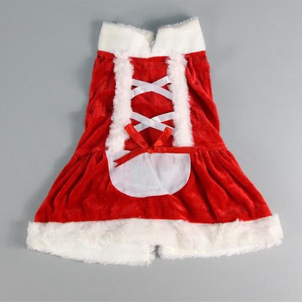 Jultomte Kostym för Katt Valp Hund Festkläder Varm Outfit Vinterkläder B L