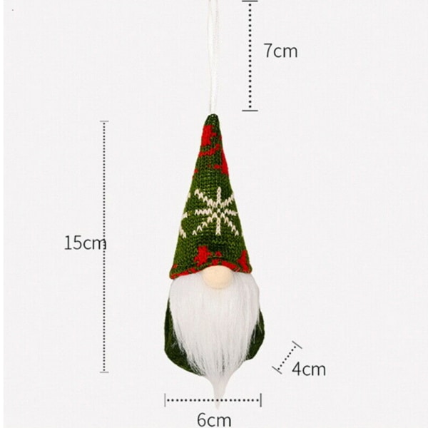 3X julgran hängande gnome plysch docka hängen dekoration grey 3pcs
