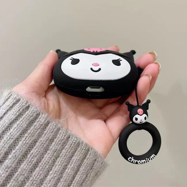 Kuromi Airpods Hörlursfodral Söt Hörlurskal Mjuk Silikonöverdrag 1/2 generation