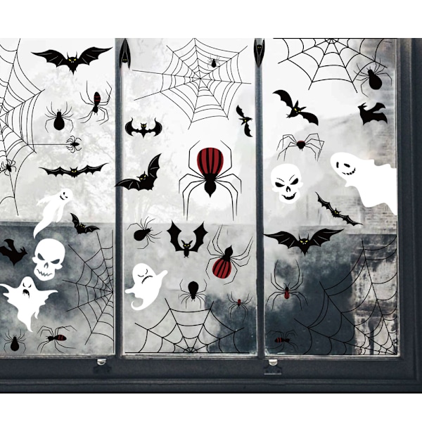 Halloween-seinätarrat Ikkunatarrat Itseliimautuvat Irrotettavat seinäkoristeet Lepakot Pääkallo Kurpitsa Tarrat Juhla Seinä Ikkuna Koristeluun C
