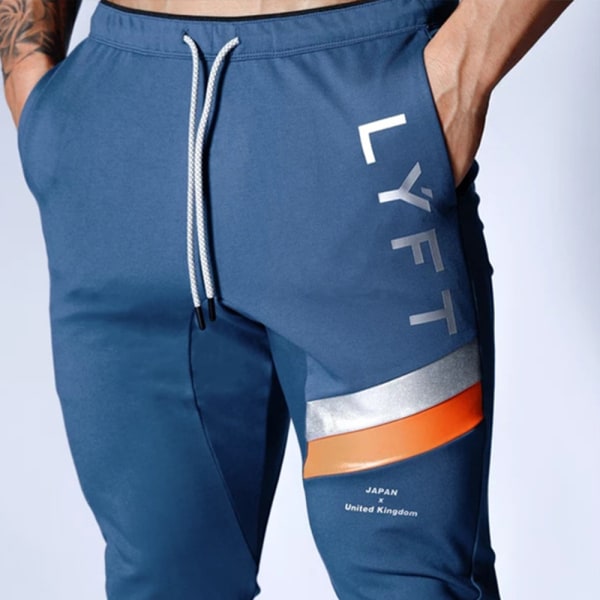 Herr Löparsportbyxor Med Ficka Fotbollsträning Jogging Sweatpants Basketboll Fotboll Byxor Blue XL