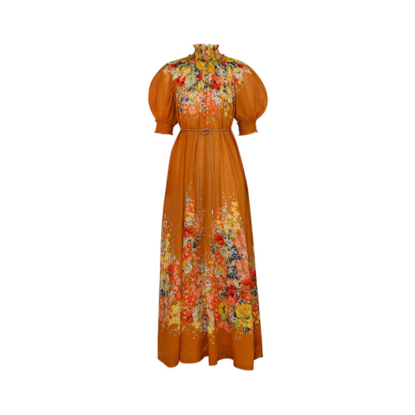 ALIGHT SWING MAXIKJOLE 2025 Forår Ny Dame Mode Temperament Retro Bobleærmer Enkeltknappet Dame Lang Kjole 2XL