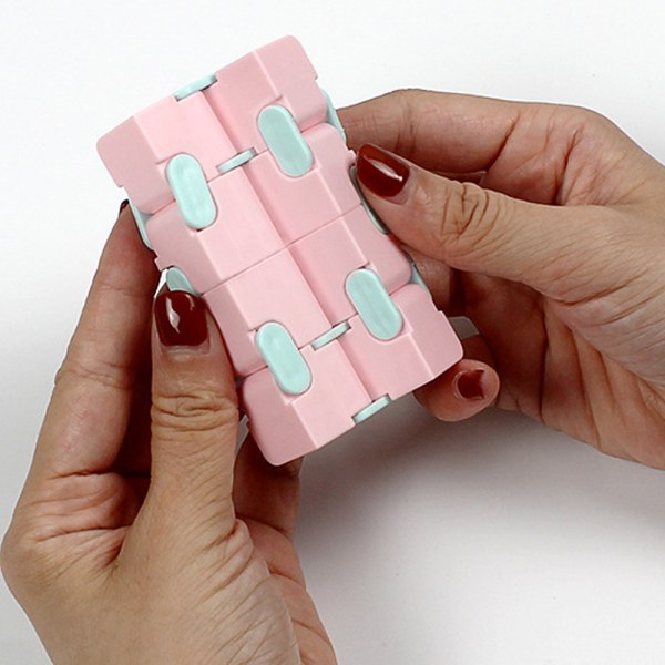 Finger Cube Fidget Toy Cube Toy Sensoriskt spel för barn vuxenpresent pink